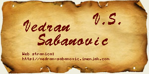 Vedran Šabanović vizit kartica